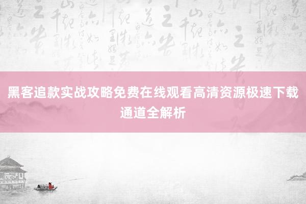 黑客追款实战攻略免费在线观看高清资源极速下载通道全解析